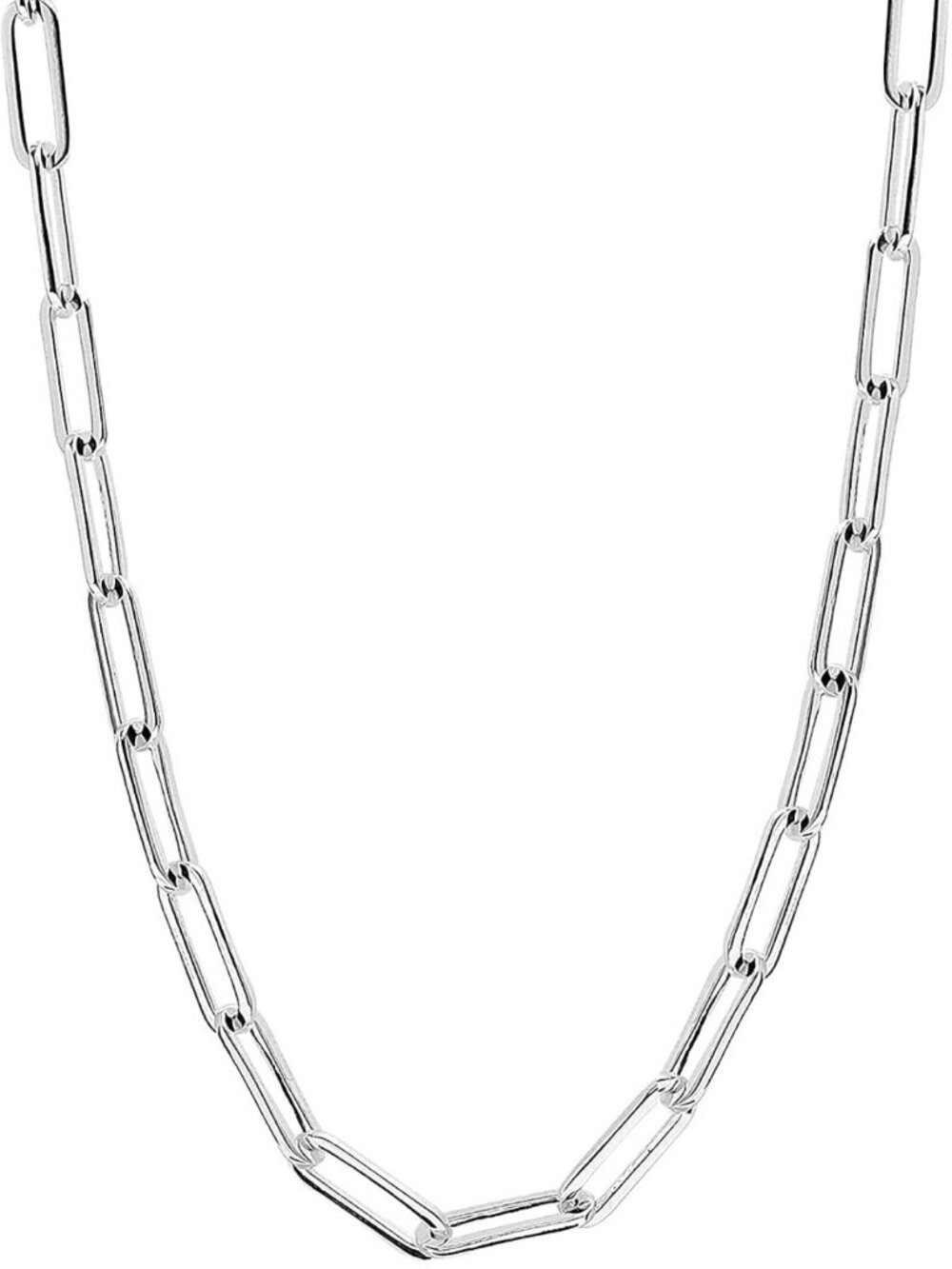Sterling Silver Paperclip Chain Necklace for Teens & Adults - 18" to 36" Lengths